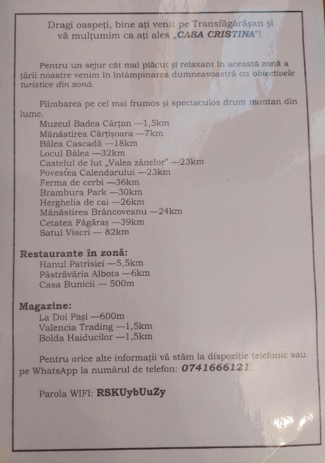 Casa Cristina Hotel Cîrţişoara Екстериор снимка